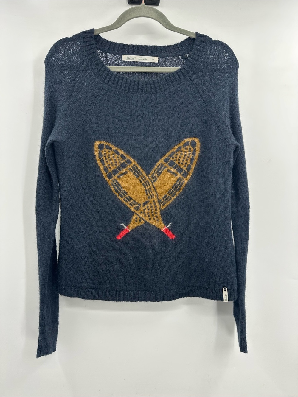 Woolrich Navy Snowshoe Crewneck Sweater